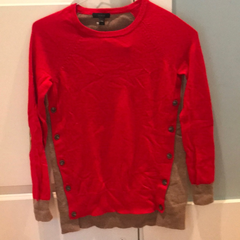 J Crew two tone cashmere sweater